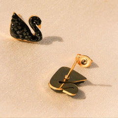 Korean Black sawan minimal earring