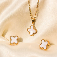 Opal Blossom White necklaces with earings