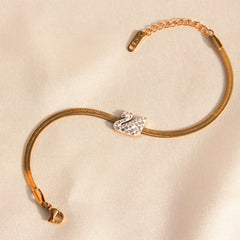 Moonlit Swans straight bracelet