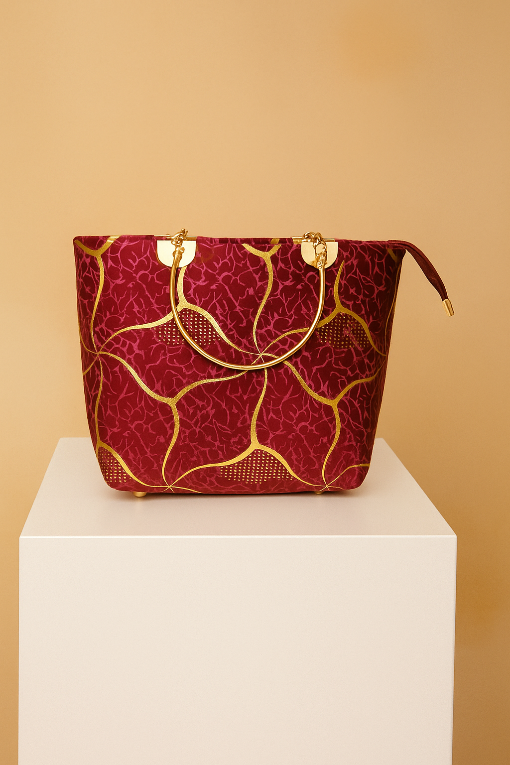Luxe Velvet Maroon HandBag