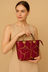 Luxe Velvet Maroon HandBag