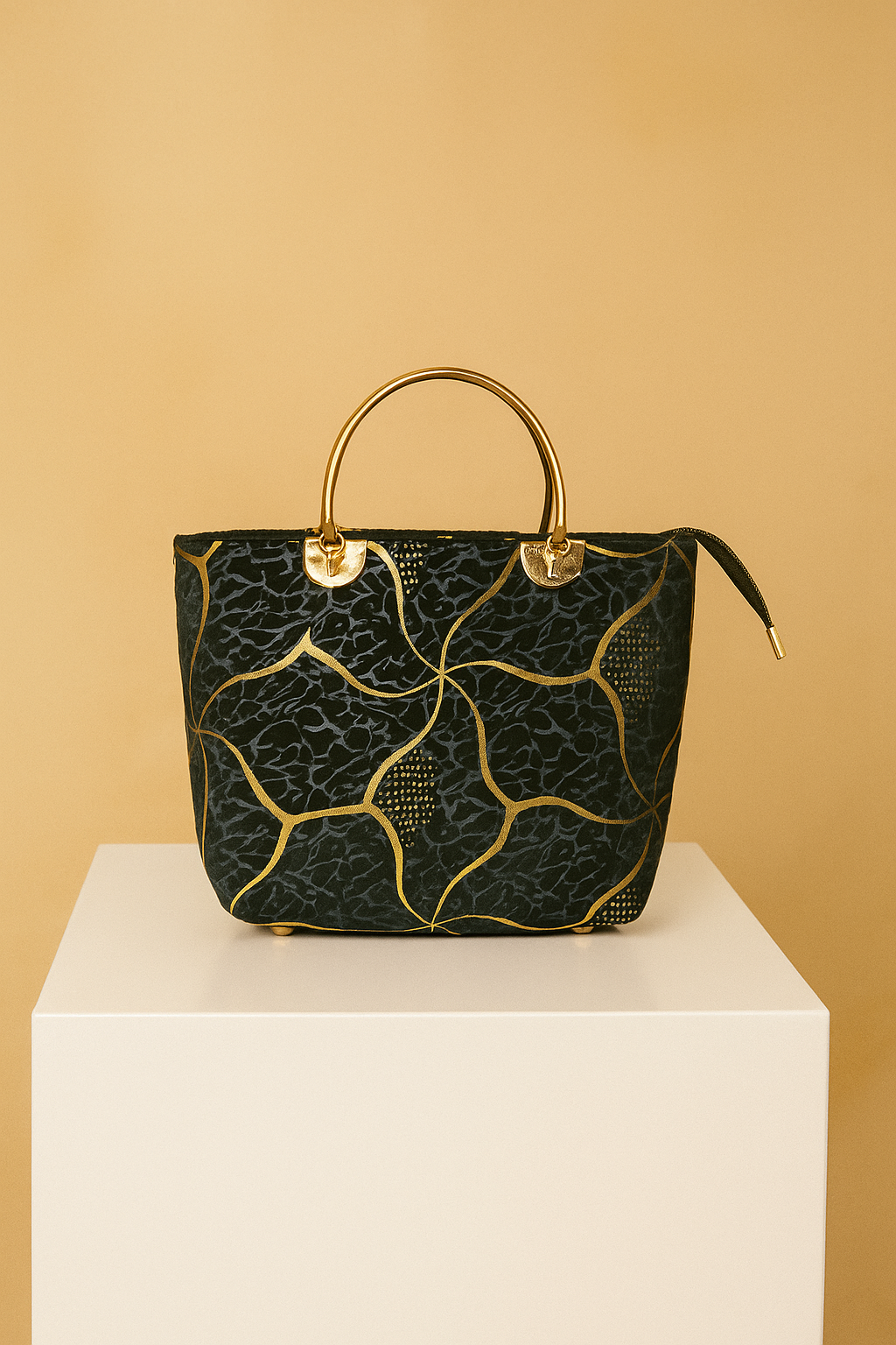 Luxe Velvet Black HandBag