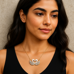 Twilight Swans Necklace white