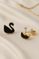 Korean Black sawan minimal earring