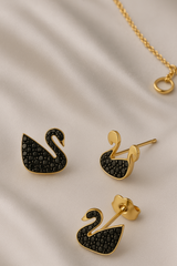 Korean Black sawan minimal earring