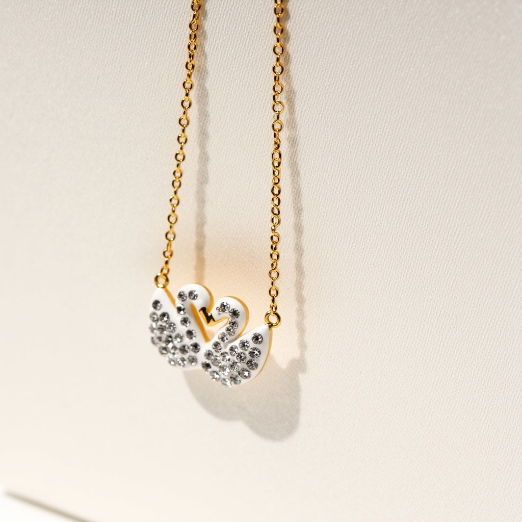 Twilight Swans Necklace white
